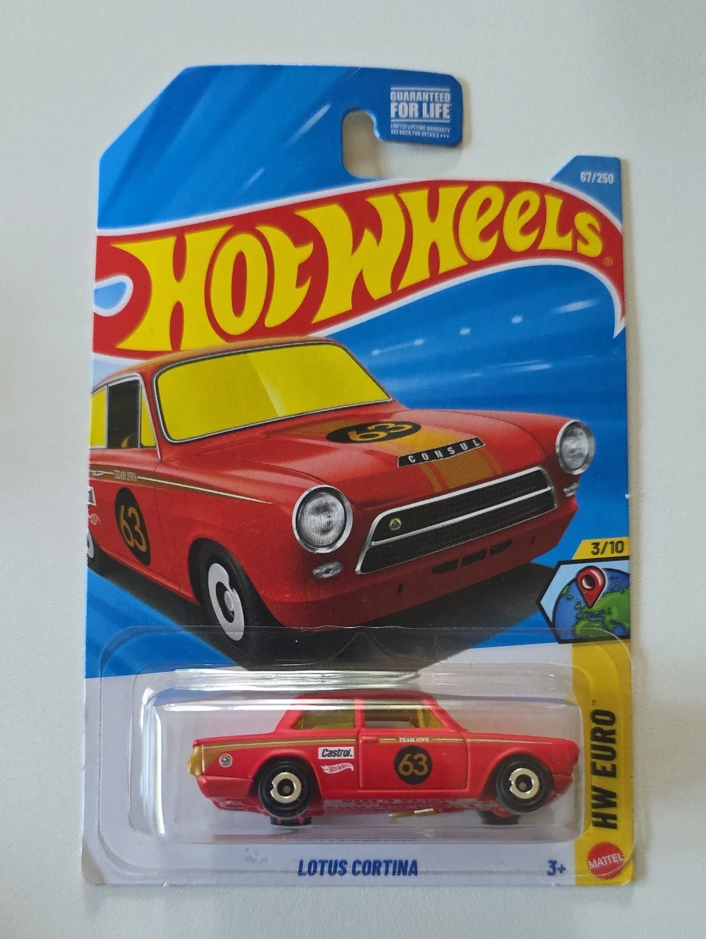 Hot Wheels Euro Cars - Assorted Red & Yellow Vehicles And Double Decker Bus